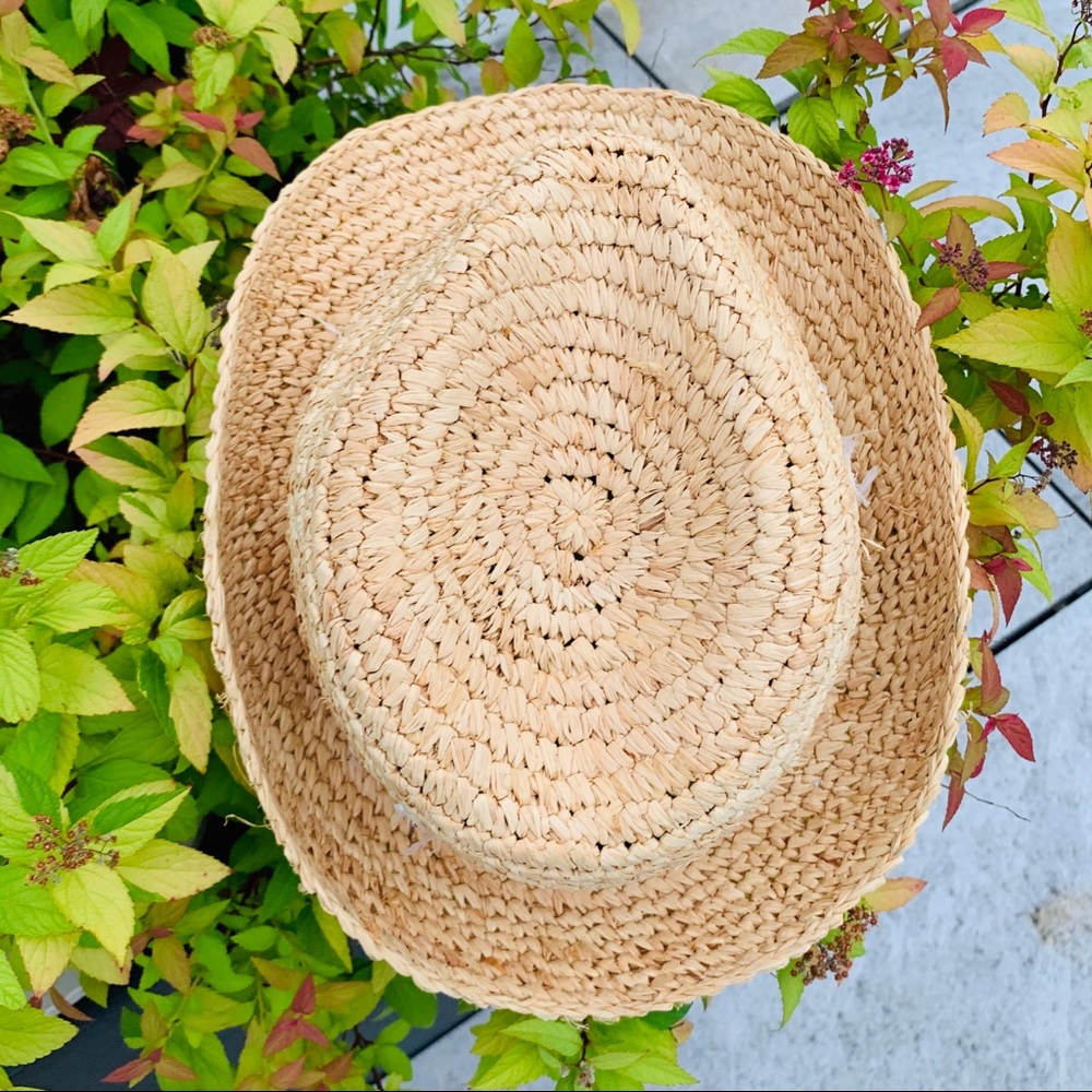 Anthro Tracy Watts New York Straw Straw Fedora Hat - Picture 8 of 16